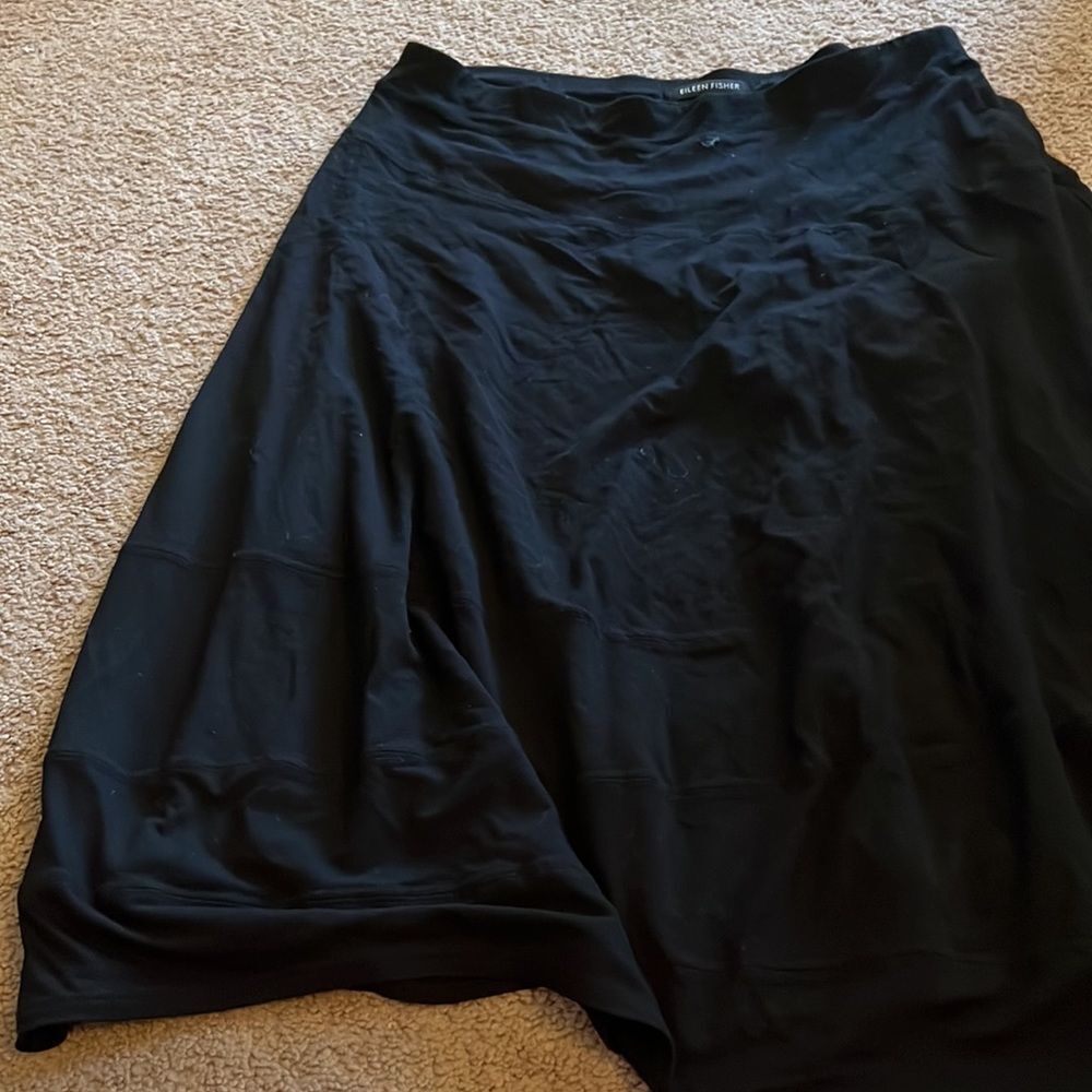 Eileen fisher small black stretchy skirt - Picture 3 of 6